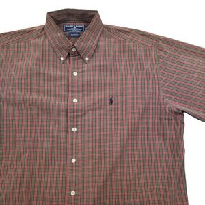 VTG 90s Ralph Lauren Sport Short Sleeve Button Up Shirt Farnham Plaid Mens Large